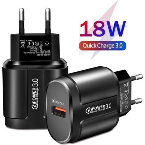 18W Mini USB Quick Charger QC 3.0 US/EU/UK Plug Mobile Phone Charger Wall Fast Charging Adapter For iPhone Samsung Xiaomi Huawei