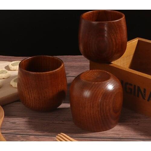1Pc Wood Cup Primitive Handmade Natural Spruce Wooden Cup Breakfast Beer Milk Drinkware Green Tea Cup Yerba Mate Cup Mugs
