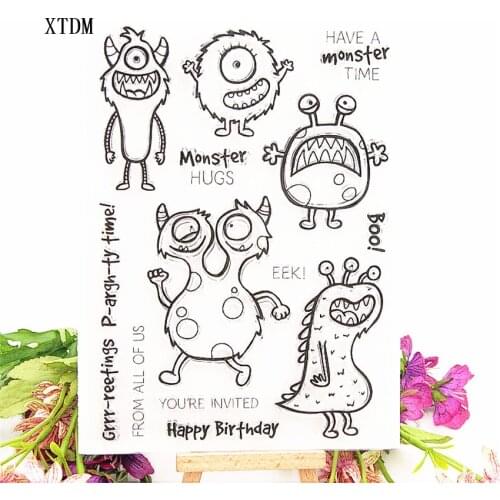 Hot sale Monster Transparent Clear Stamps / Silicone Seals Roller Stamp for DIY scrapbooking photo album/Card Making