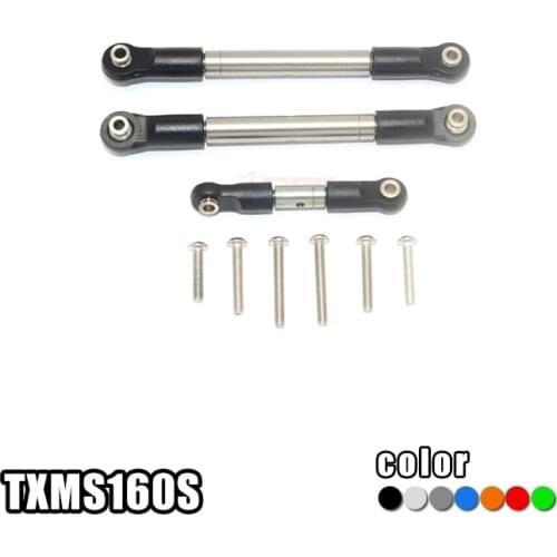 GPM TRAXXAS 1/10 MAXX 89076-4 stainless steel positive and negative teeth adjustable steering + servo rod set