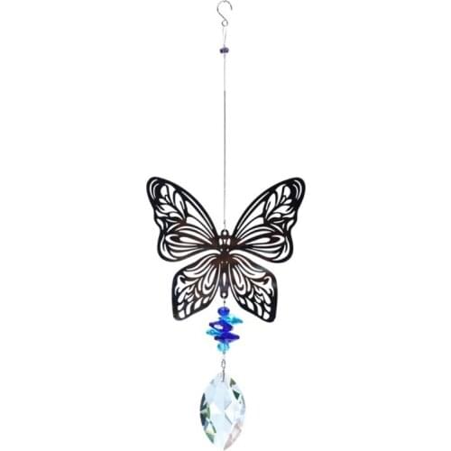 Crystal Garden Suncatcher Butterfly Hanging Pendant Wind Chimes Rainbow Prisms