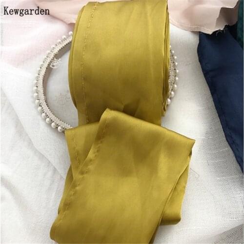 Kewgarden Handmade Cloth Tape Silk Satin Ribbon Bow 8CM DIY Hair Bowknot Corsage Crafts Sewing Accessories 20 Yards