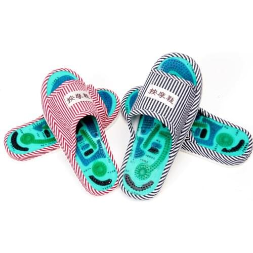 Men and Ladies Striped Health Care Foot Acupoint Massage feet massager Flat Slippers Relaxation One Pair Indoor Shoes
