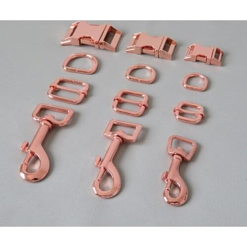 50Sets/Lot Wholesale Metal D Ring Buckle Hardware Belt Adjuster Clip Hook For Dog Collar Leash Lock Lobster Clasp DIY Accessory