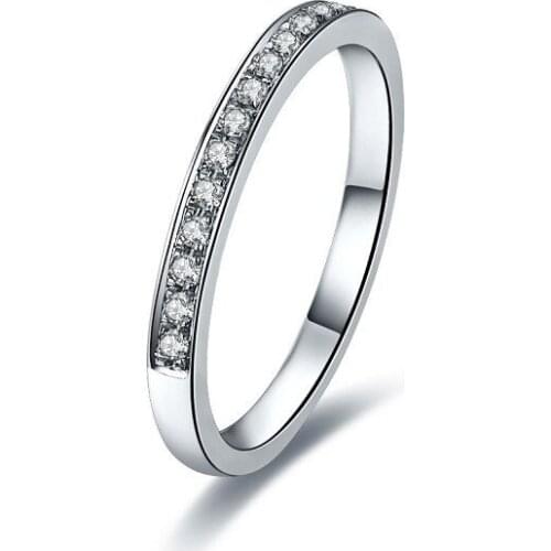 Lovely Band Ring Solid 14K Gold Grand Simulate Diamond Engagement Ring For Woman Royal Shape Solid Gold Ring