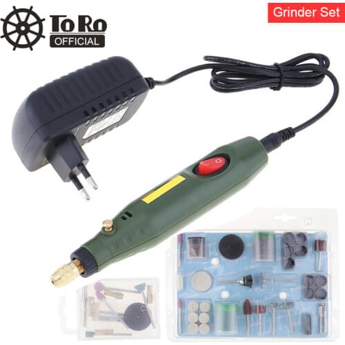 TORO DC12V 15W Mini Pen Type Electric Grinder with 122pcs Accessories and Charging Adapter for Polishing / Drilling / Engraving