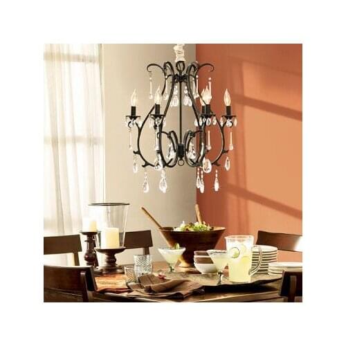 Multiple Vintage 60cm pendant light candle Iron rural country pendant light crystal dining room bedoom study ZX18