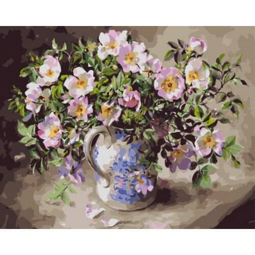 UnFrame picture oil painting by numbers wall decor diy painting on canvas for home decor 4050 old vase