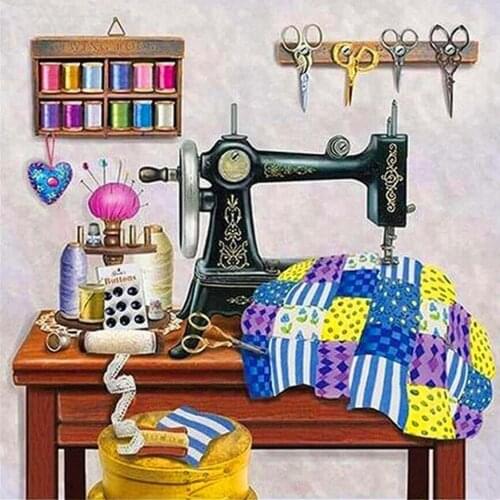 2020 New Hot Sale Full Square Drill Sewing Machine 5d Diamond Painting Set