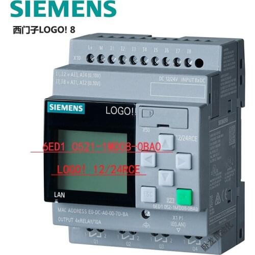 New Original 6ED1052-1MD08-0BA1 LOGO 12/24RCE PLC With Display Module 12/24V DC/RELAY 8 DI 4AI 6ED1 052-1MD08-0BA0 PLC