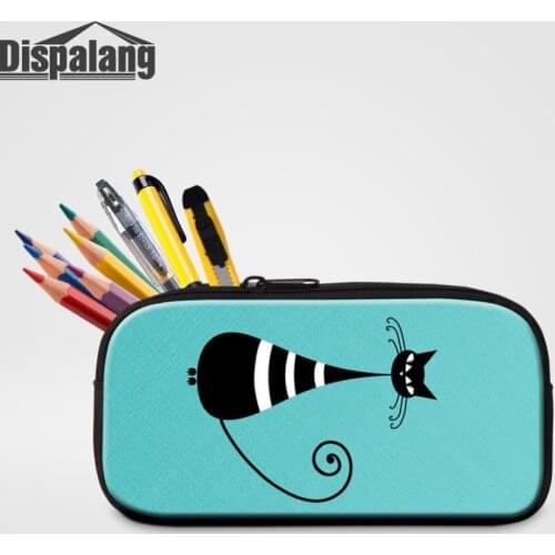 Creative Design Art Cat Pencil Case For Children Small Pen Bag Women Portable Cosmetic Cases For Traveling Girl Lovely Pen Pouch