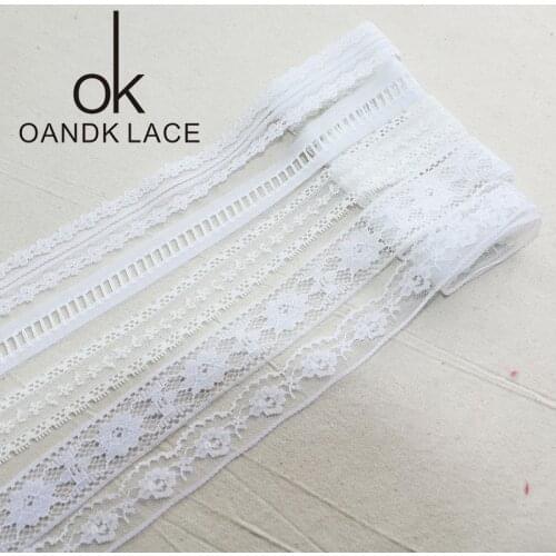 Random mixing 21yard/bag 7 sizes White Lace Ribbon Trim Fabric For Clothing Wedding Home Party Decoration DIY Craft Accessories