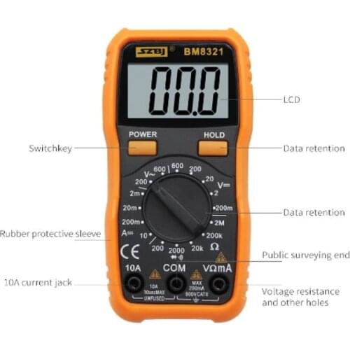Handheld digital multimeter AC/DC V DCA pocket-size mini Ammeter