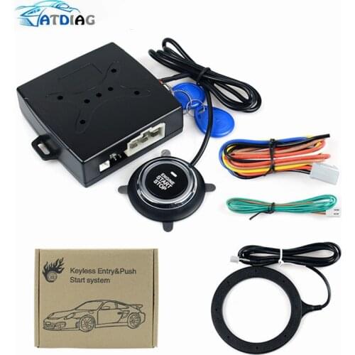 Anti-theft System Auto Car Alarm Start Stop Engine Starline Push Button RFID Lock Ignition Switch Keyless Entry System Starter