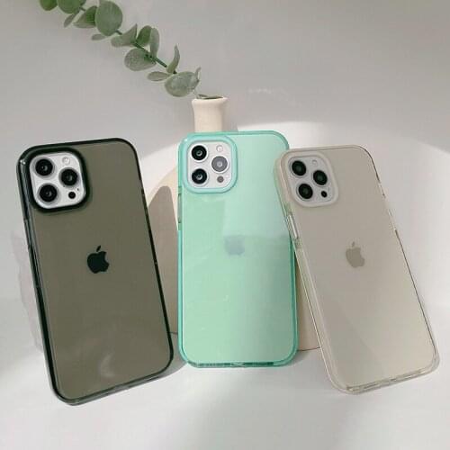 Retro Kawaii mint Green Cool transparent Japanese Phone Case For iPhone 11 12 Pro Max Xs Max XR X 7 8 Plus 7Plus case Cute Cover