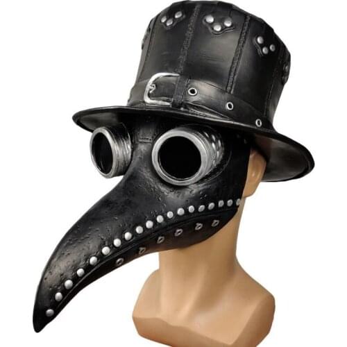 Retro Steampunk Plague Doctor Latex Hat Adult Punk Gothic Cosplay Costume Props