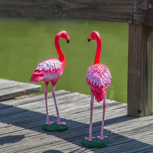 Resin Garden Ornament Simulation Animal Sculpture Flamingo Decoration