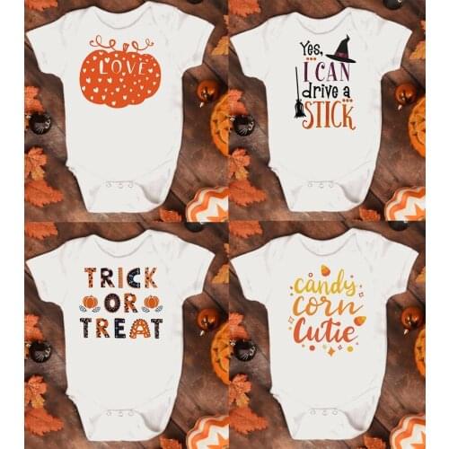 Funny Halloween baby bodysuit Newborn Baby Costume Black white Short Sleeve Boys Baby Girl Clothing for gift