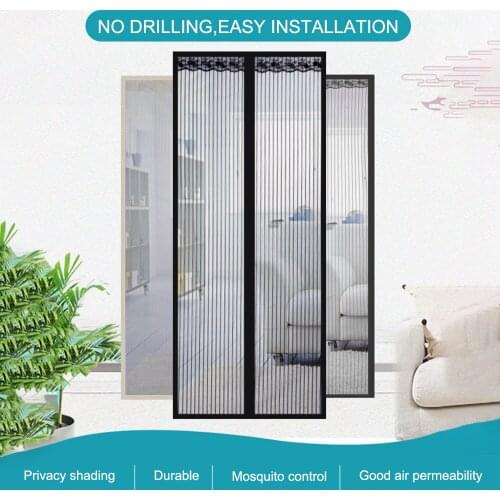Screen Door Mesh Screen Door Magnetic with Mesh Curtain,Doorway Mosquito Net Bug Mesh Door Curtain Screen Door Cover
