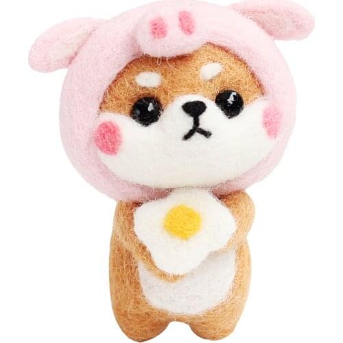 DIY Felt Package Animal Dog Needle Felting Kit For Kids Children with Basic Tools and Tutorials