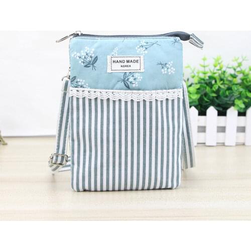 High Quality Female Girls Cotton Messenger Bag Flower Lace Phone Bags Handbags Women Vintage Floral Mini Shoulder Bag Popular FA