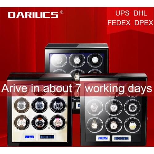 High-End Wood Watch winder Luxury Automatic watches box with Mabuchi motor LCD touch screen and Wooden Watch Accessories 9 slot