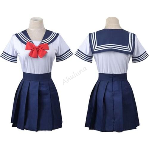Japanese Korean JK Suit Women Girls Navy Sailor Uniform High School Students Cosplay Costumes Pleated Skirt