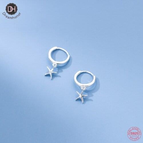 Dreamhonor Genuine 925 Sterling Silver Charm Star Clip Earrings for Women Fine Jewelry 2021 New Bijoux