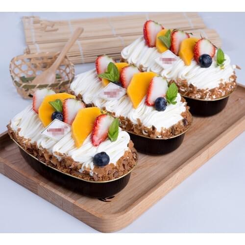10pcs High quality aluminum foil 350ml baking-resistant cake dessert cup cheese pizza baking mold small salad cup with lids