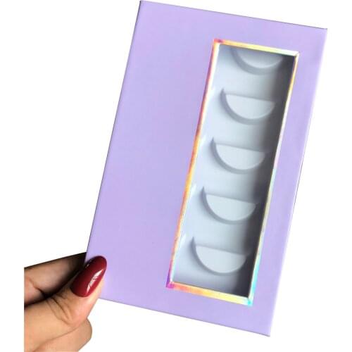 10/Pack Wholesale 5pairs Lash Book Eyelashes Box Package Custom Faux Cils Mink Lashes Makeup Purple Storage Package Case Vendors