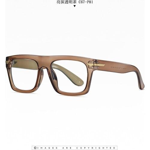 2021 Vintage Square Style TR90 Anti Blue Plain Glasses Fashion Brand Design Eyewear Frame Eyeglasses Oculos De Grau