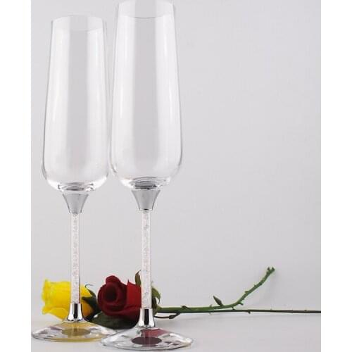 270ml Capacity Champagne Glasses Crystal Wedding Glasses Champagne Set Christmas Table Goblet Champagne Household Wine Drinkware