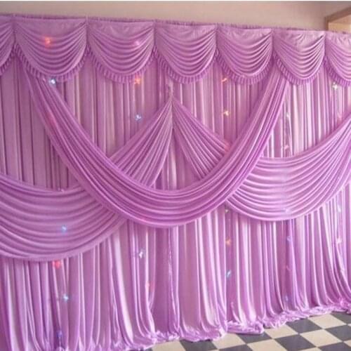 3M*6M Ice Silk wedding backdrop curtains with swag wedding drapes Luxury wedding stage backdrop Props wedding Decorations drapes