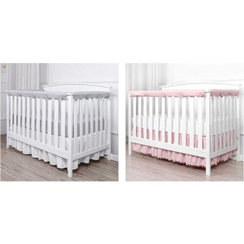 3 Pcs Soft Baby Crib Rail Cover Breathable Protector Padded Guard Wrap Bumper