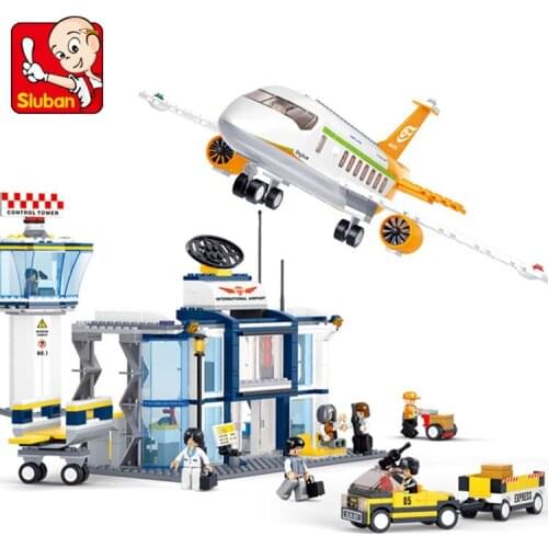 678PCS S Luban 0367 Aviation World Airport Building Assembled Model Assembled Building Blocks Assembled Toy Gift