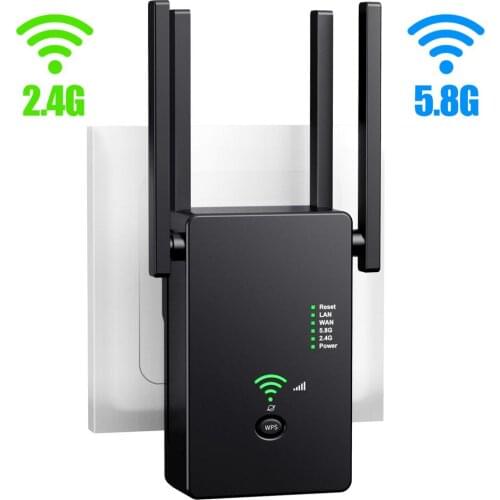 AC1200M 2.4G/5.8G WiFi Repeater Long Range Signal Booster Internet Amplifier Wireless Network Extender Wi-Fi Amplifier 802.11N