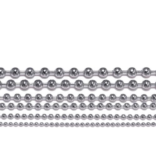 5m/lot 1.2/1.5/2.0/2.5/3.0/3.2mm Beaded Ball Stainless Steel Bulk Ball Bead Chains For DIY Necklaces Jewelry Making Accessories