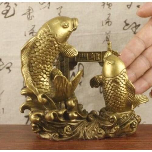 Pure copper squid Yuelongmen Feng Shui home have fish ornaments every year decorations
