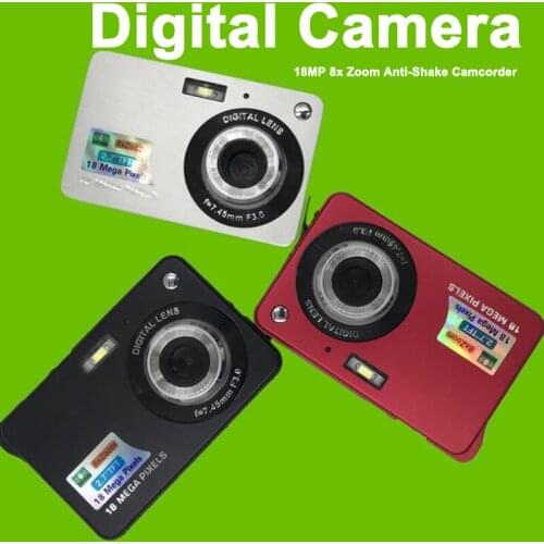 Digital Camera HD TFT LCD Display video camera 18MP 720P 8x Zoom Anti-Shake Camcorder CMOS 2.7 Inch Micro Camera Video Free Ship