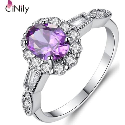 Zirconia Ring for women Trendy Rings Anillos mujer Silver Plated Wedding Party Gift CiNily Created Jewelry Size 6-9 NJ86