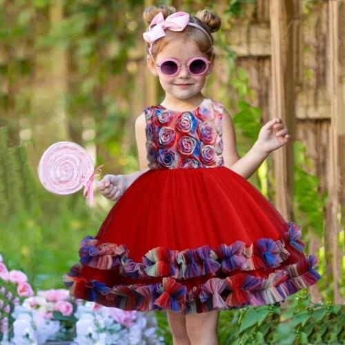 Kids Princess Dress For Girls Christmas Wedding Costume Pageant Birthday Party Dresses Petal Lace Children Girl Prom Clothing