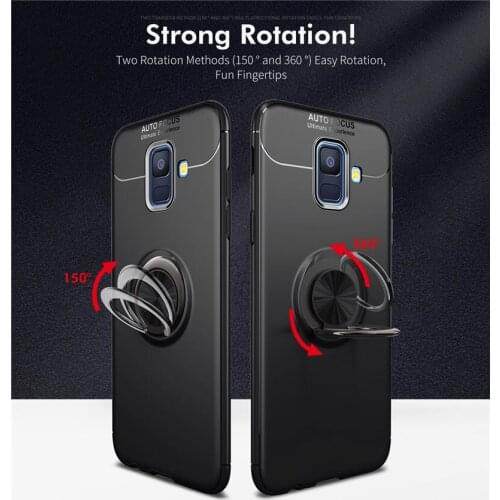 For Samsung A 6 Plus 2018 A605F Case Car Holder Stand Magnetic Bracket Finger Ring Silicone TPU Cover For Samsung Galaxy A6Plus
