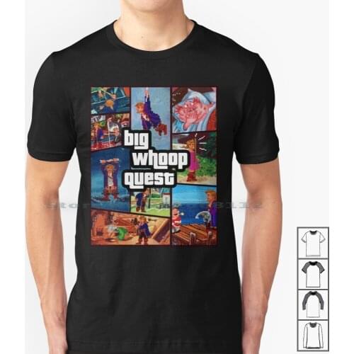 Big Whoop Quest-T-Shirts , Gadgets & Face Masks T Shirt 100% Cotton Monkey Island Grand Guybrush Threepwood Bedroom Lechuck