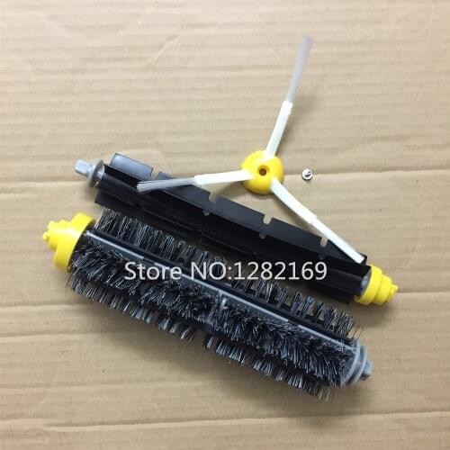 1x Flexible Beater Brush +1x Bristle brush +1x Side Brush Srew for iRobot Roomba 600 700 Series Vacuum Cleaner Robot 770 780 790