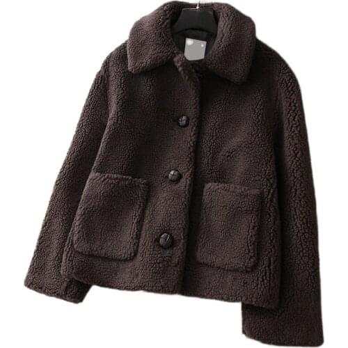 Korean Fleece Short Coat Female Lamb Wool Outerwear Fashion Loose Warm Jacket Ladies New Autumn Winter Parka Coat Overcoat Women