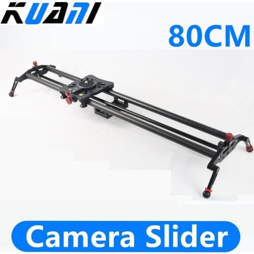 KUANI 80cm 31.5-inch Mini Rotation Carbon Fiber Dolly Camera Slider Track Rail Motorized For dslr Camera Video Tripod With Bag 1