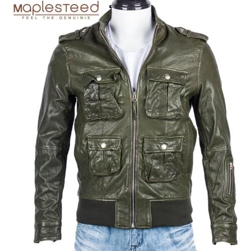 Maplesteed Super 100% Tanned Sheepskin Leather Jacket Men Soft Slim Fit Genuine Leather Jackets Men Autumn Coat Clothing M465
