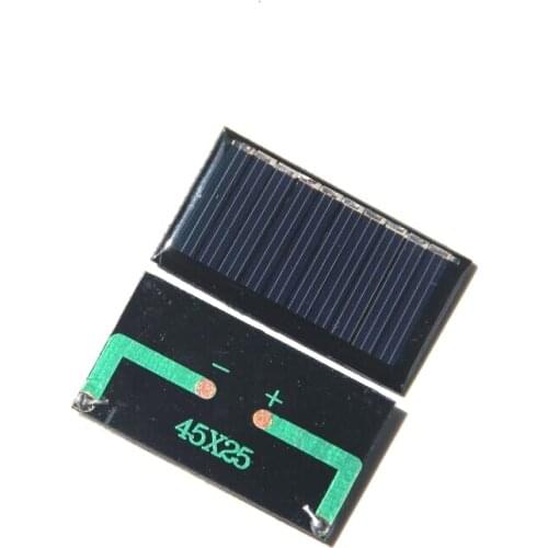 BUHESHUI Mini 0.125W 5V Solar Cell Module Polycrystalline DIY Solar Panel Toy Battery Charger System Studay 45*25MM Epoxy 2pcs