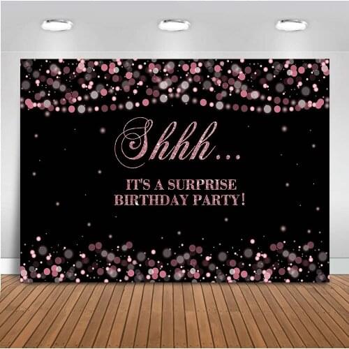 Neoback Birthday Party backdrop for photography Its surprise photo background glitter party decoration banner Bokeh drop 497