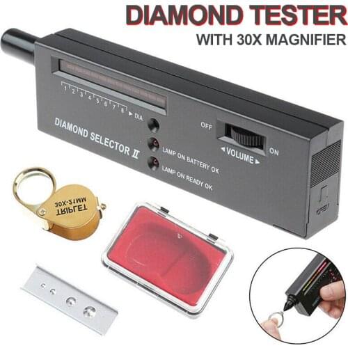 Diamond Tester Set Portable Diamond Gemstone Gem Jewelry Tester Selector Tool With 30X Magnifier Indicator Jewelry Tester Tool